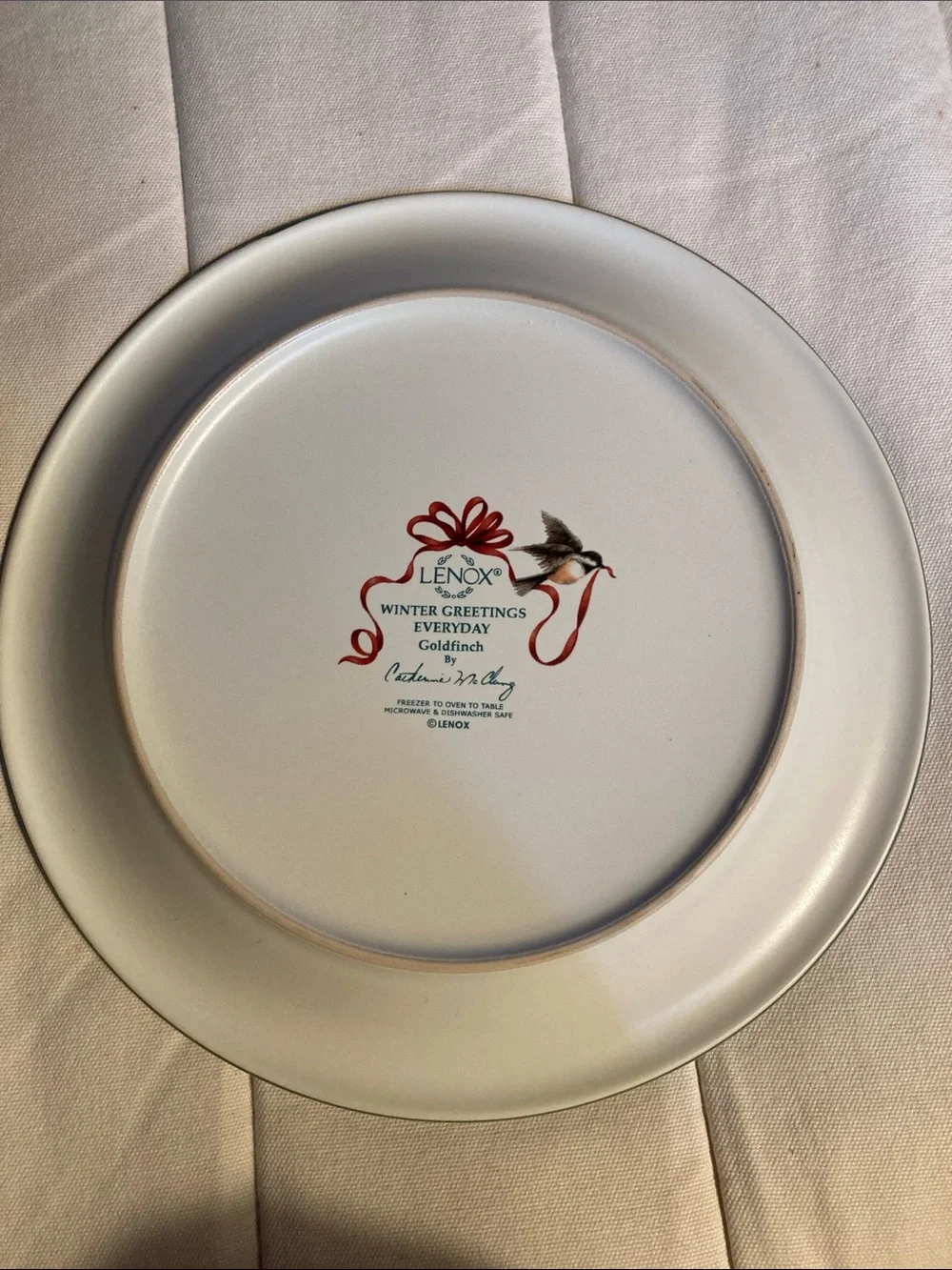 Lenox Green and Red Holiday Bird Serving Plate